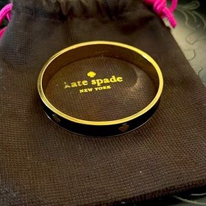 Black Kate Spade bangle with gold spades